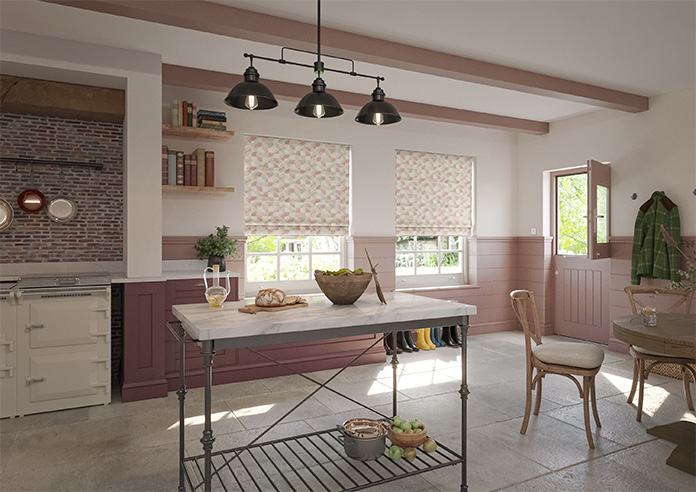 Mosaic Tile, Sweetheart - Motorised Roman Blind - Image 6